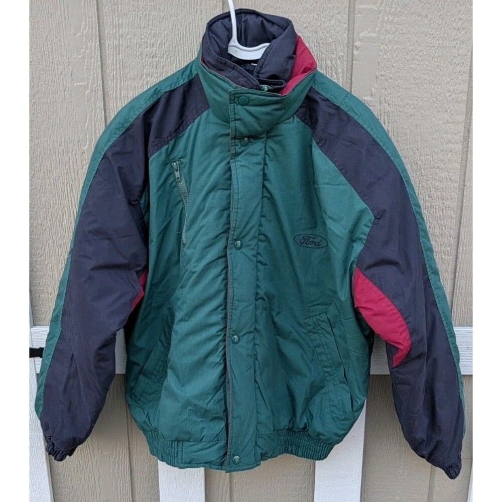 Vintage Ford Motorsports Branded 90s Green Winter Jacket Size Small NWT